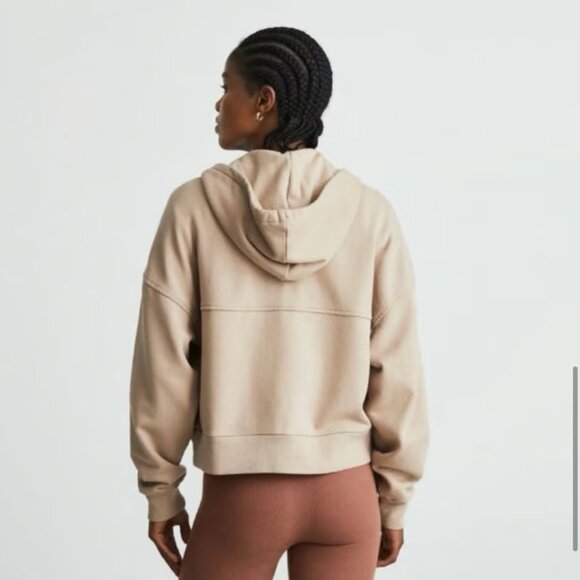 Everlane Track Organic Cotton Hoodie, Burnt Sugar, Size XS - Picture 2 of 6